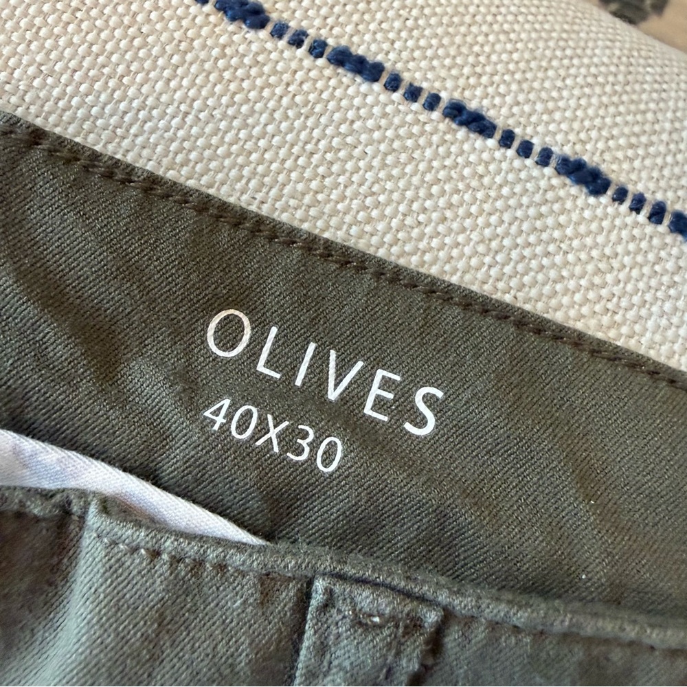 Men's Olive Green Chino Pants - Picture 4 of 4